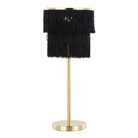Fringe - Contemporary Buffet Lamp (Set of 2) - Royal Gold / Black Fringe - Furniture Home Direct