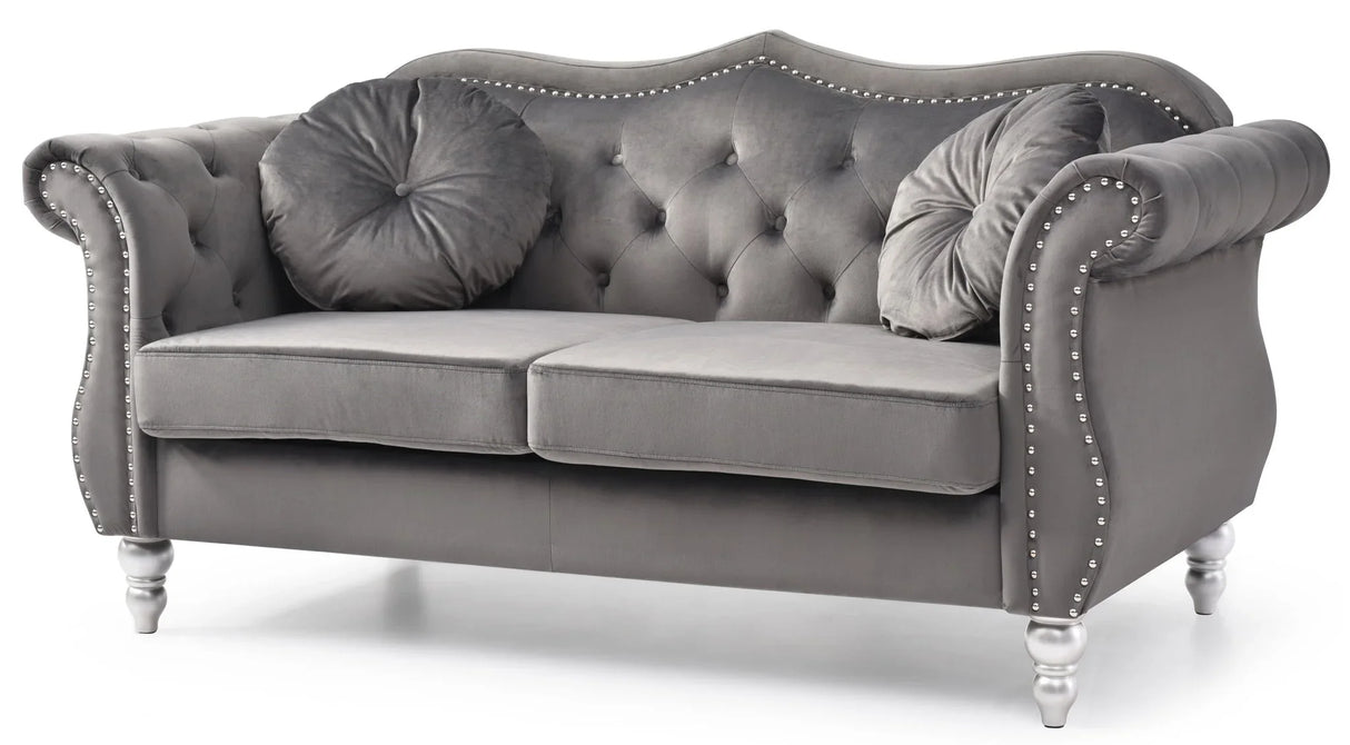 Stylish Flared Arm Loveseat - Furniture Home Direct