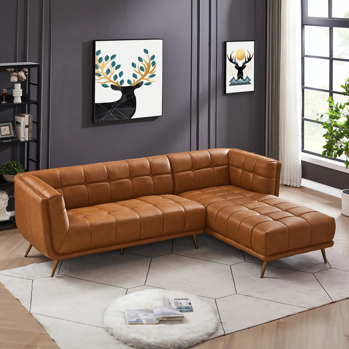 Addison - L Shape Sectional Sofa Tufted - Furniture Home Direct