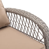 3 Piece Patio Conversation Set With Glass Coffee Table - Khaki - Furniture Home Direct