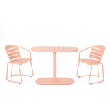 3 Piece Elegant Outdoor Bistro Set With 2 Chairs And Oval Table