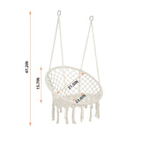 Macrame Hanging Hammock Chair, Cotton Rope Swing For Indoor And Outdoor Use - Furniture Home Direct