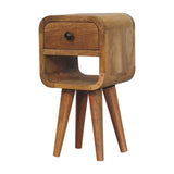 Mini California Curved Nightstand Wth Lower Slot - Furniture Home Direct