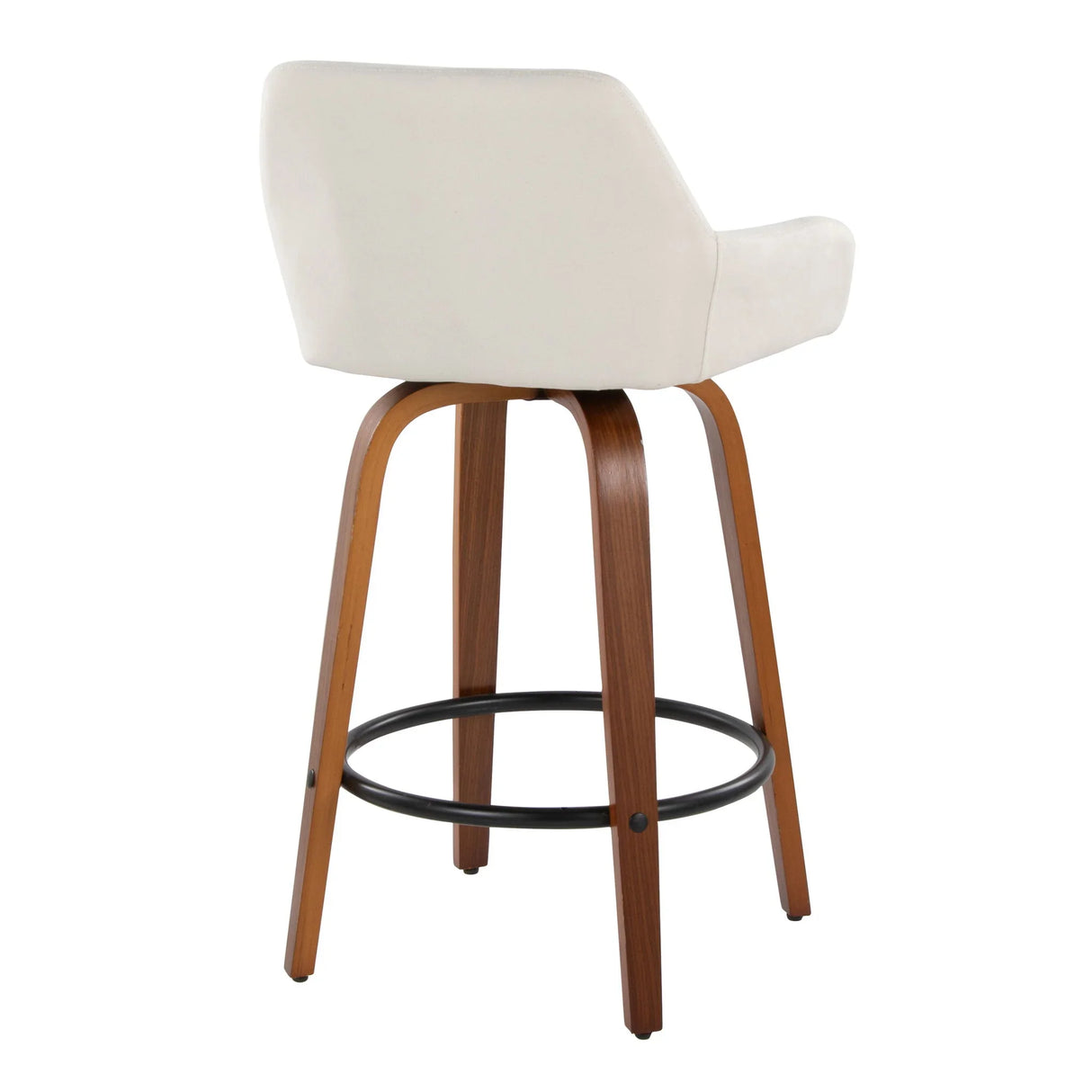 Daniella - Contemporary Fixed Height Counter Stool With Swivel With Round Footrest (Set of 2) - Furniture Home Direct
