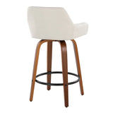 Daniella - Contemporary Fixed Height Counter Stool With Swivel With Round Footrest (Set of 2) - Furniture Home Direct