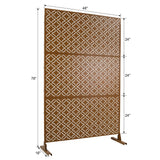 Freestanding Decorative Privacy Screen For Deck Balcony Patio, Metal Privacy - Brown - Furniture Home Direct