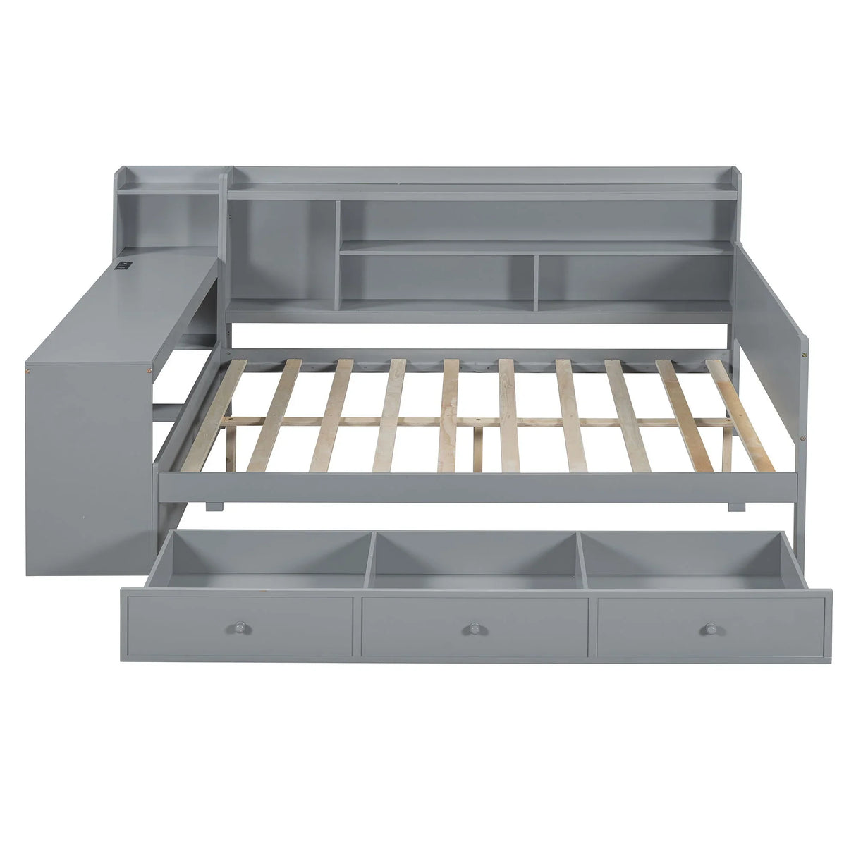 Daybed With 3 Drawers USB Ports And Desk - Furniture Home Direct