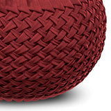 Grafton - Handcrafted Velvet Round Pouf - Furniture Home Direct