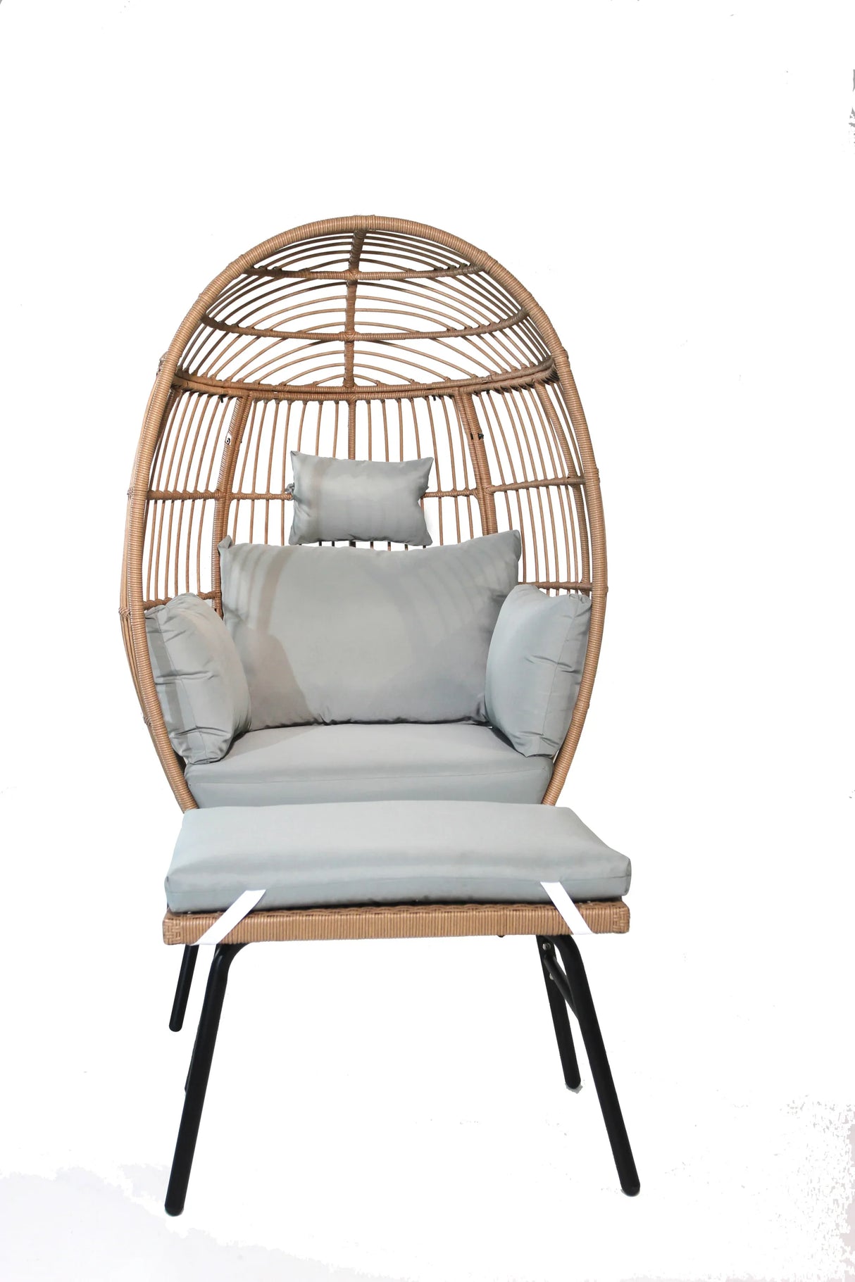 Outdoor Wicker Egg Chair And Footstool - Furniture Home Direct