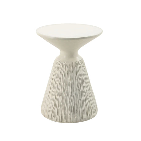 Duane - Fiber Concrete Accent Table - White - Furniture Home Direct