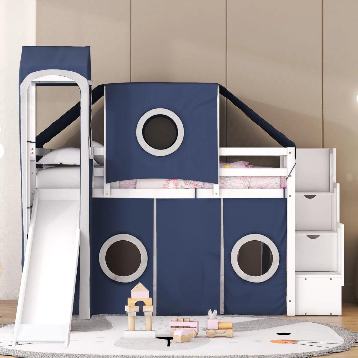 Loft Bed With Tent And Tower - Furniture Home Direct