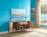 Buffet With Metal Legs With Two Door, One Drawer And Six Shelves - Furniture Home Direct