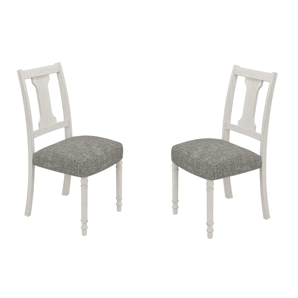 Tannen - Dining Side Chair (Set of 2) - White And Gray - Furniture Home Direct