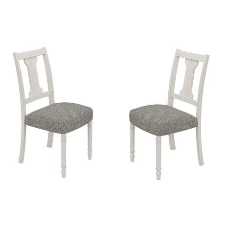 Tannen - Dining Side Chair (Set of 2) - White And Gray - Furniture Home Direct