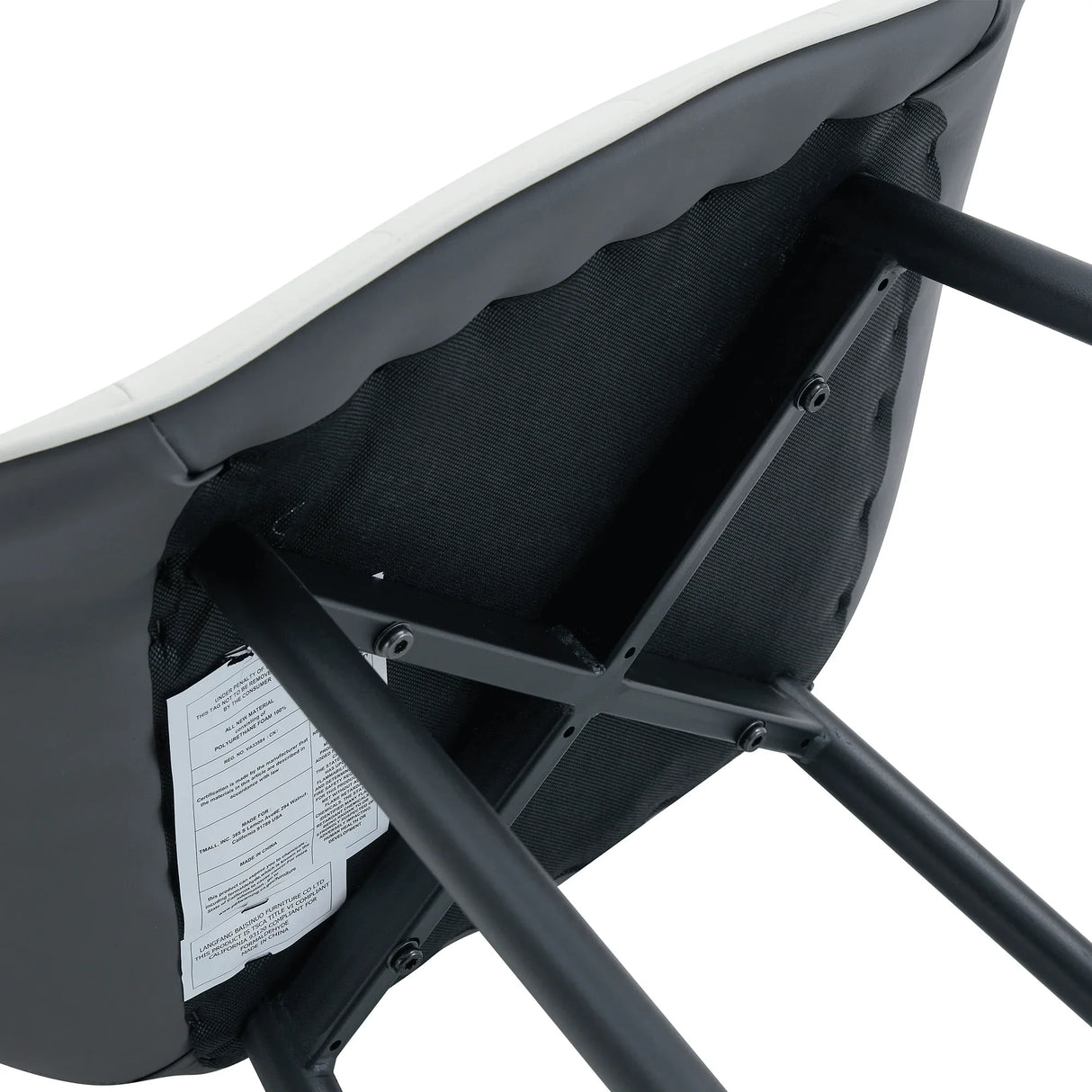 Dining Chairs Four Upholstered Leather Black Legs White - Furniture Home Direct