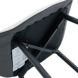 Dining Chairs Four Upholstered Leather Black Legs White - Furniture Home Direct