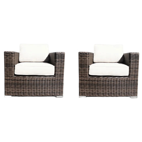 Outdoor Chairs Set With Cushions - Brown Mix - Furniture Home Direct