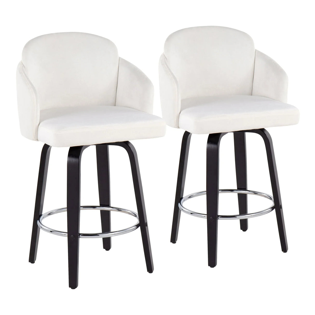 Dahlia - Contemporary Counter Stool Round Footrest (Set of 2) - Furniture Home Direct