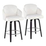 Dahlia - Contemporary Counter Stool Round Footrest (Set of 2) - Furniture Home Direct