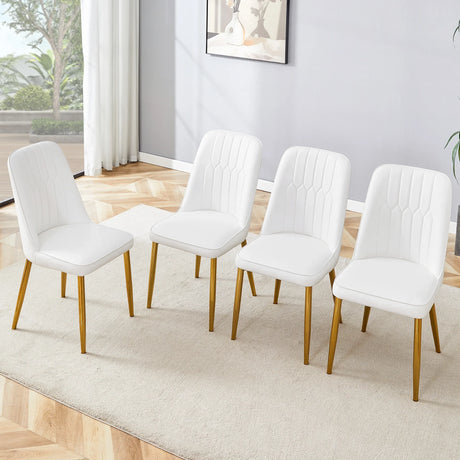 4 Modern Dining Chairs - White - Furniture Home Direct