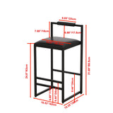 Elegant Bar Stool Set With Backrest And Footrest, Counter Height (Set of 2) - Furniture Home Direct