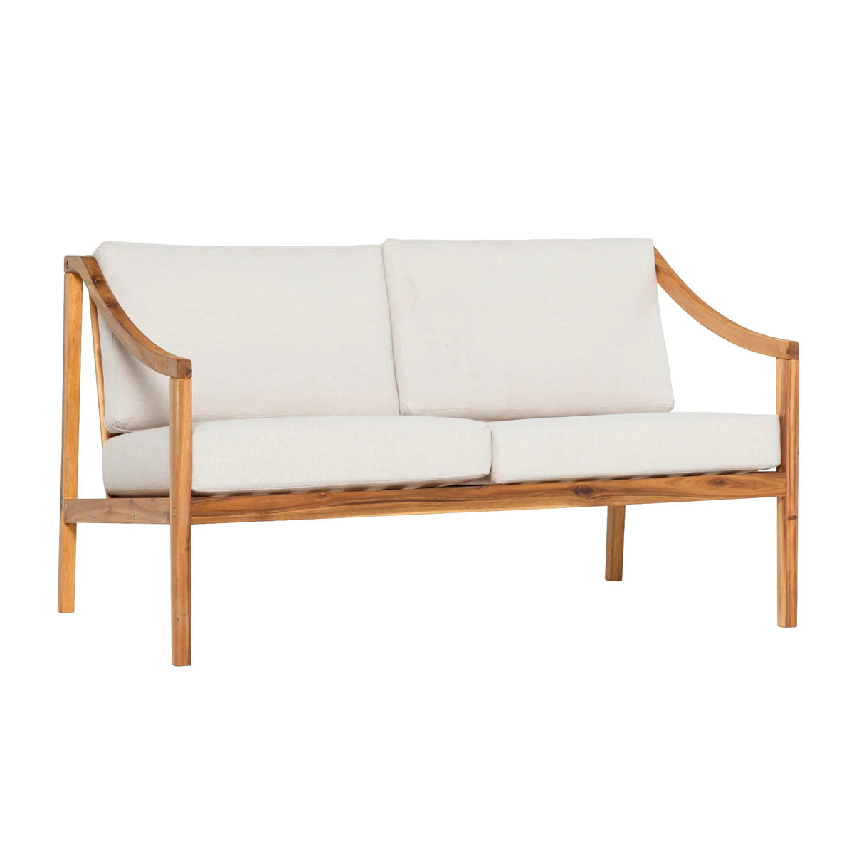 Modern Curved Arm Upholstered Outdoor Loveseat - Furniture Home Direct
