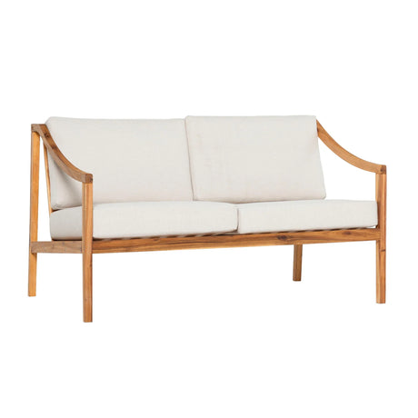 Modern Curved Arm Upholstered Outdoor Loveseat - Furniture Home Direct