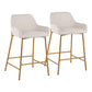 Daniella - Contemporary / Glam Fixed Height Counter Stool (Set of 2) - Furniture Home Direct
