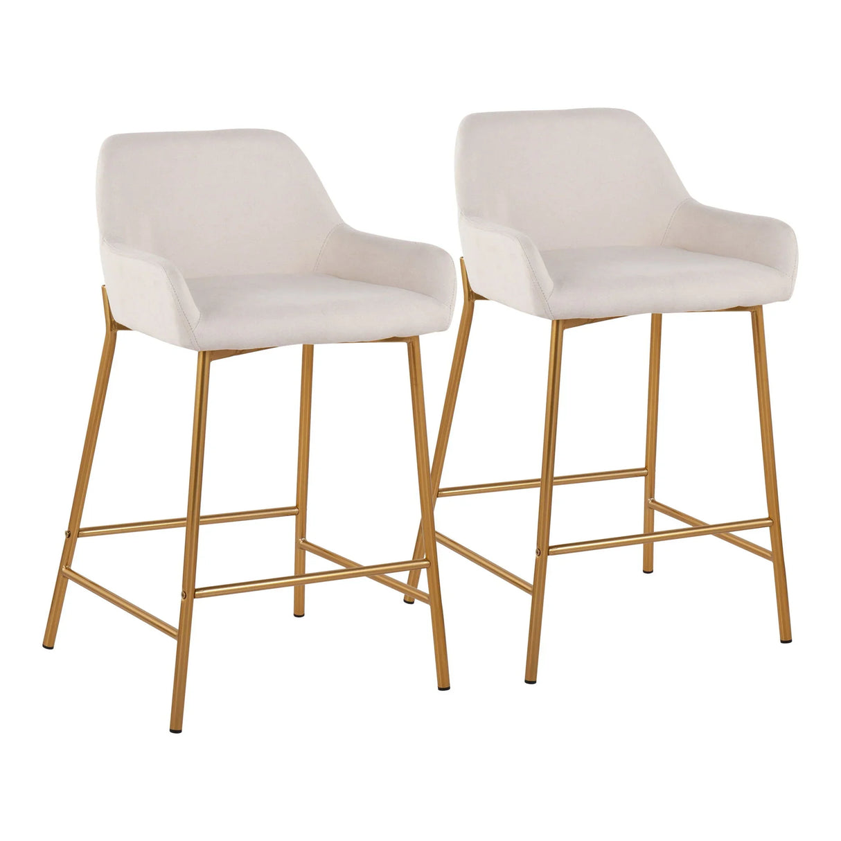 Daniella - Contemporary / Glam Fixed Height Counter Stool (Set of 2) - Furniture Home Direct