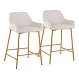 Daniella - Contemporary / Glam Fixed Height Counter Stool (Set of 2) - Furniture Home Direct