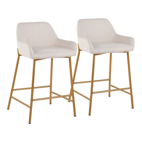 Daniella - Contemporary / Glam Fixed Height Counter Stool (Set of 2) - Furniture Home Direct