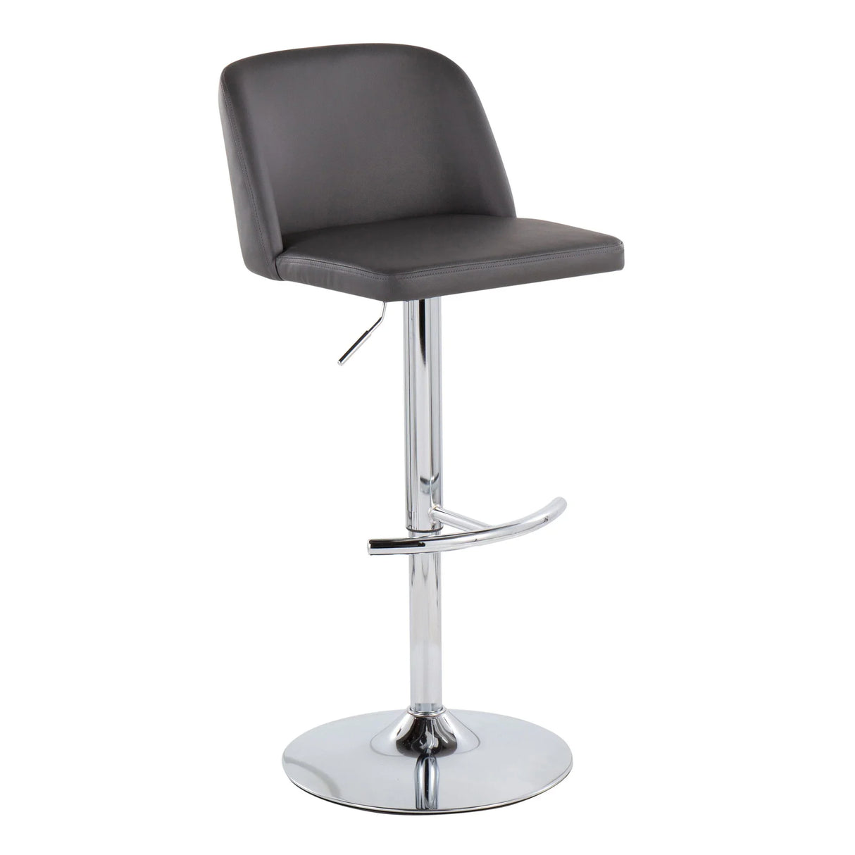 Toriano - Contemporary Adjustable Barstool With Swivel & Rounded T Footrest (Set of 2) - Furniture Home Direct
