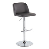 Toriano - Contemporary Adjustable Barstool With Swivel & Rounded T Footrest (Set of 2) - Furniture Home Direct