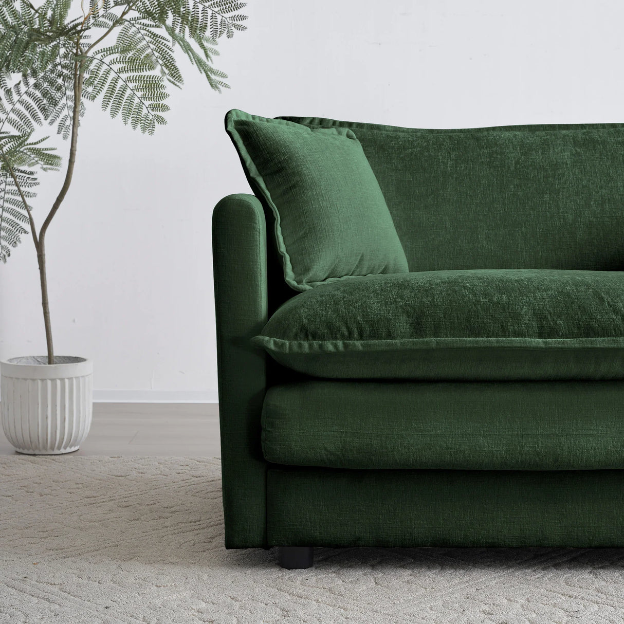2 Pc Chenille Living Room Set - Green - Furniture Home Direct
