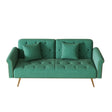 Luxurious Velvet Sofa Bed With Nail Head Trim And Matching Pillow - Furniture Home Direct