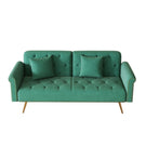 Luxurious Velvet Sofa Bed With Nail Head Trim And Matching Pillow - Furniture Home Direct