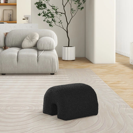 Bridge - Arched Upholstered Footstool Ottoman - Furniture Home Direct