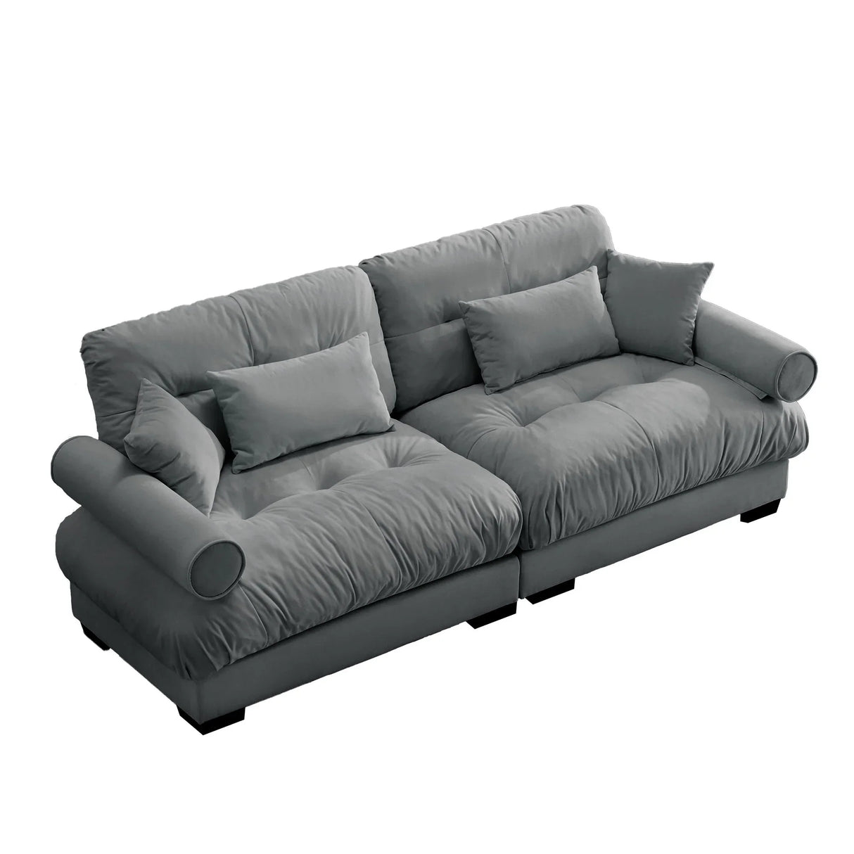 Modern Oversize Sofa With Cloud Like Comfort, Featuring Waist And Throw Pillows - Furniture Home Direct