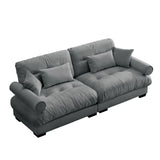 Modern Oversize Sofa With Cloud Like Comfort, Featuring Waist And Throw Pillows - Furniture Home Direct