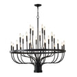24 Light Chandelier Industrial Iron Candle Chandelier Modern Suspended Farmhouse Chandeliers Pendant Light Fixtures For Dining Room Bedroom Living Room Kitchen Island Foyer E12 Bulb (No Include) - Black - Furniture Home Direct