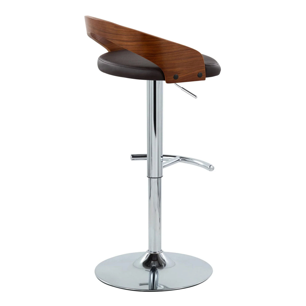 Grotto - Contemporary Adjustable Barstool & Swivel With Rounded T Footrest (Set of 2) - Furniture Home Direct