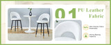 Counter Height Stools Upholstered Gold Footrest White - Furniture Home Direct