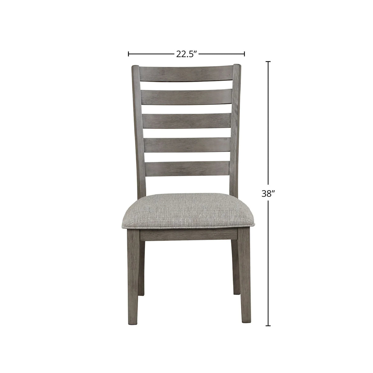 Casual Side Dining Chair With Ladder Back (Set of 2) - Gray - Furniture Home Direct
