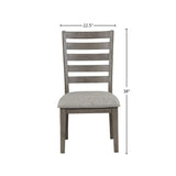 Casual Side Dining Chair With Ladder Back (Set of 2) - Gray - Furniture Home Direct
