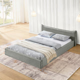 Modern Upholstered Bed Frame With Curved Headboard - Furniture Home Direct