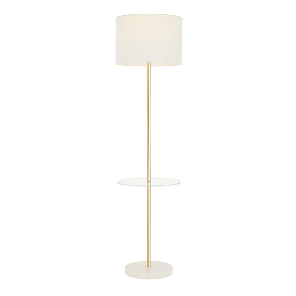 Chloe - Contemporary Shelf Floor Lamp - Clear / White - Furniture Home Direct