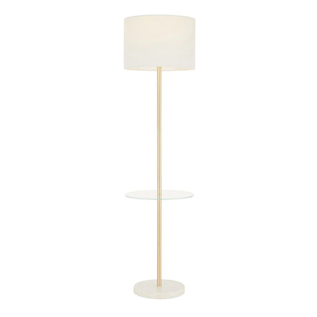 Chloe - Contemporary Shelf Floor Lamp - Clear / White - Furniture Home Direct