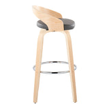 Grotto - Contemporary Fixed-Height Barstool With Swivel With Round Footrest (Set of 2) - Furniture Home Direct