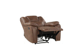 Katrine - PU Manual Motion Recliner - Chestnut Brown - Furniture Home Direct