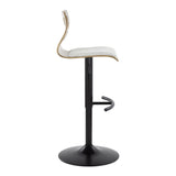 Folia - Contemporary Adjustable Barstool With Swivel With Rounded T Footrest (Set of 2) - Furniture Home Direct